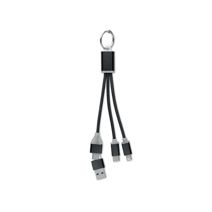 Kabel ładujący 4 w 1 typu C - BLUE - Czarny