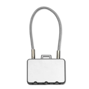 Bagāžas piekaramā slēdzene. - THREECODE - sudraba matēts