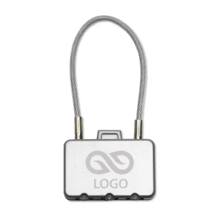 Bagāžas piekaramā slēdzene. - THREECODE - sudraba matēts