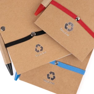 Eco2 piezīmju blociņš ar pildspalvu - oranžs