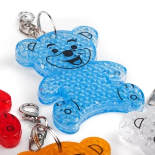 Atstarojoša plastmasas lāča atslēgu piekariņš - zils