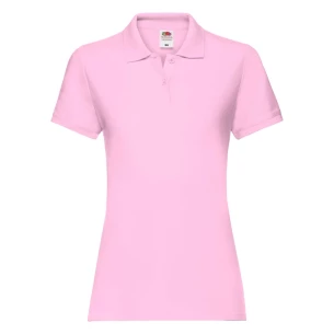 Sieviešu Polo krekliņš Fruit Of The Loom Premium - Gaiši rozā krāsā